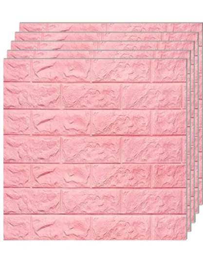 3D Form Wallpaper Wall Panels Pink Brick 70cm X 70cm (Pack of 5)