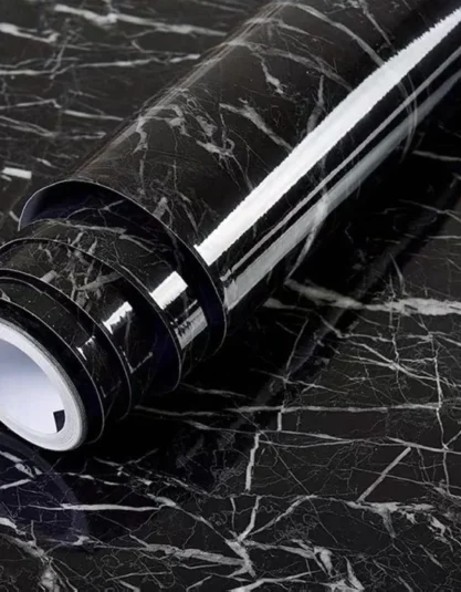 Black Marble Wallpaper Peel and Stick(60x200cm) - Easy Marmo