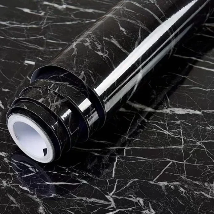 Black Marble Wallpaper Peel and Stick(60x200cm) - Easy Marmo